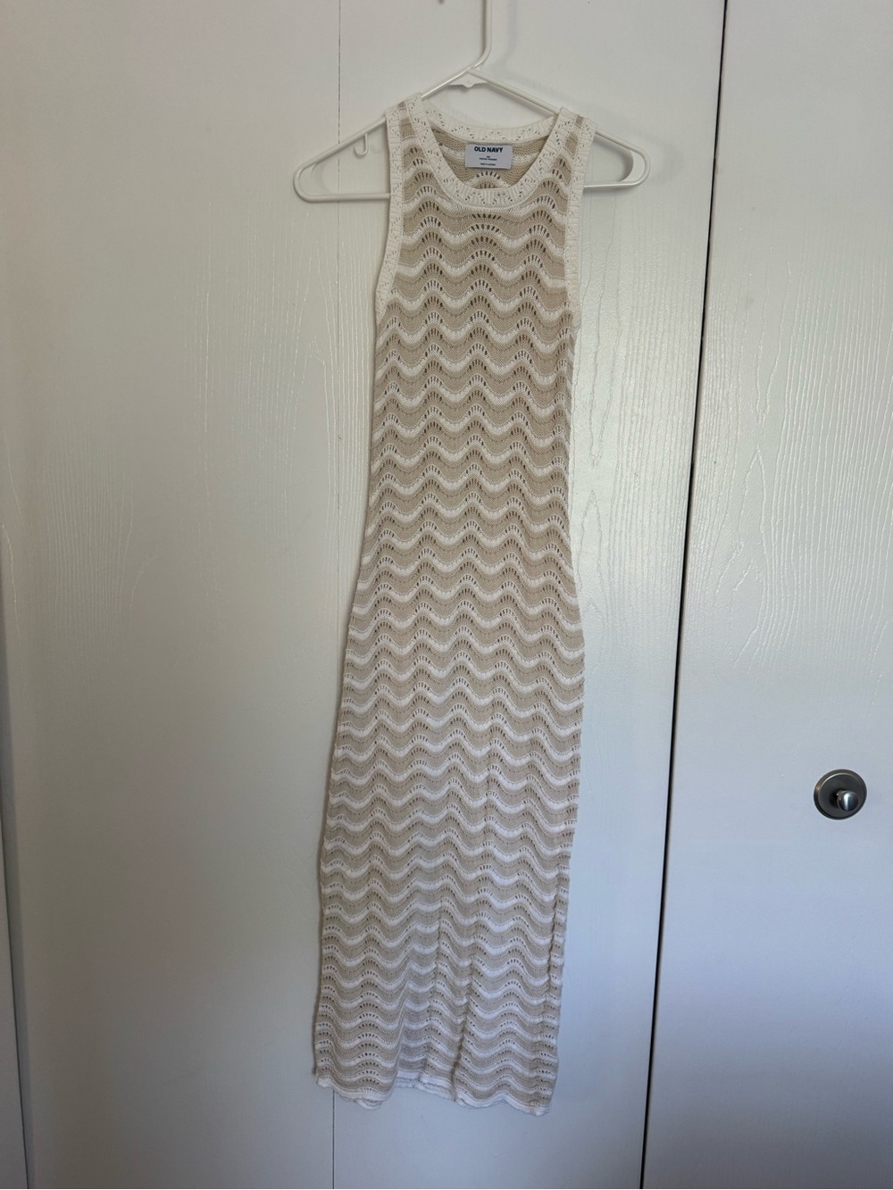 Old Navy Cream Crochet Midi Dress